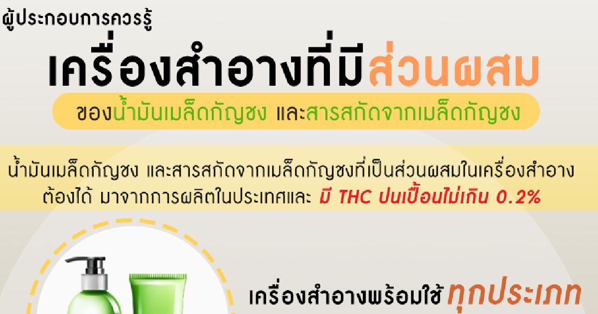 เครื่องสำอางที่มีส่วนผสมของกัญชงต้องได้เป็นอย่างไรบ้าง