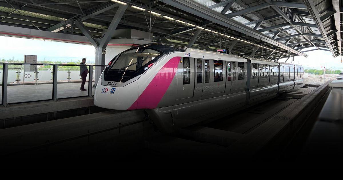 รถไฟฟ้าสายสีชมพู เปิดทดลองนั่งฟรีวันแรก