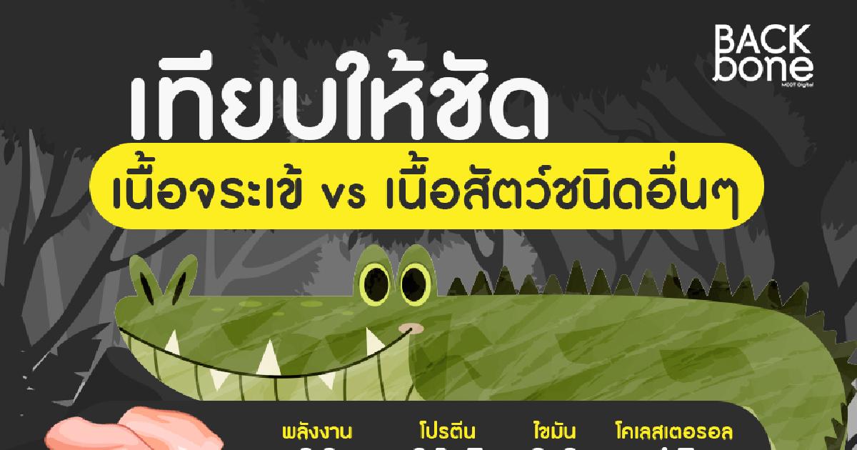 เทียบให้ชัด เนื้อจระเข้ vs เนื้อสัตว์ชนิดอื่นๆ