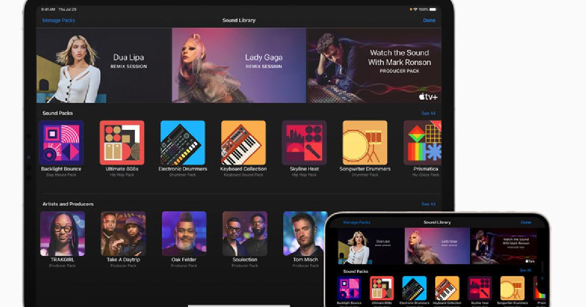 GarageBand เปิด Sound Packใหม่จาก Dua Lipa, Lady Gaga