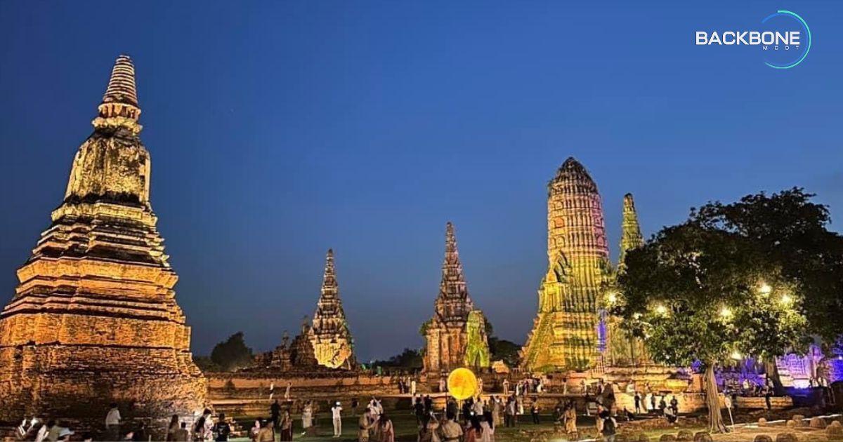 มนต์เสน่ห์ยามค่ำคืน อุทยานประวัติศาสตร์พระนครศรีอยุธยา