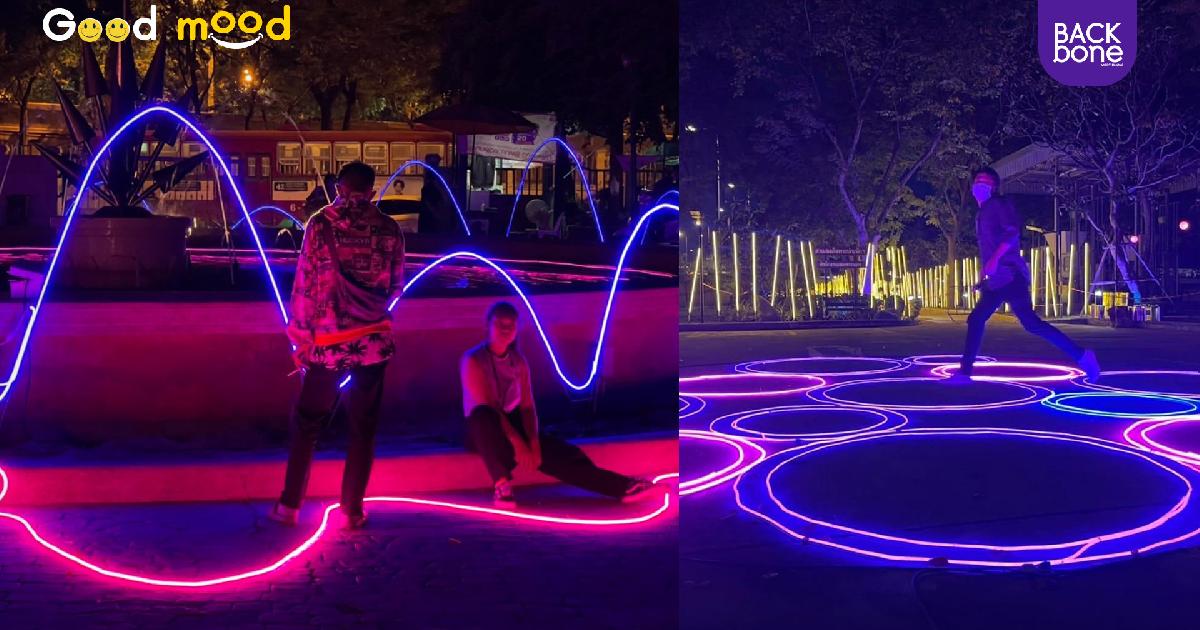 จุดเช็คอินแสงสี คืนวันลอยกระทงที่สวนลอยฟ้าเจ้าพระยา