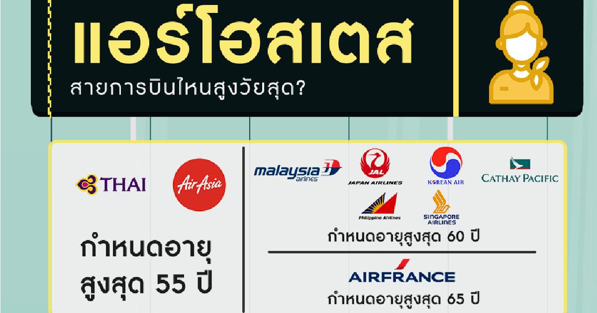 แอร์โฮสเตส สายการบินไหนสูงวัยสุด?