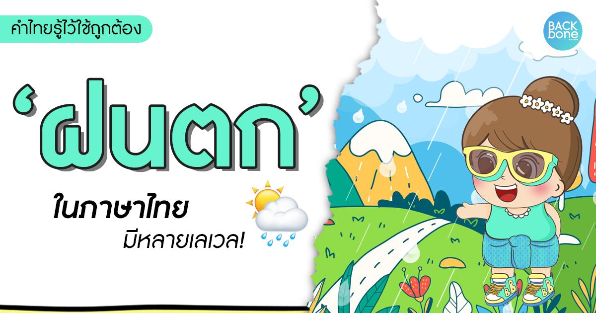 “ฝนตก” ในภาษาไทย มีชื่อเรียกตามเลเวลนะรู้ยัง | คำไทยรู้ไว้ใช้ถูกต้อง